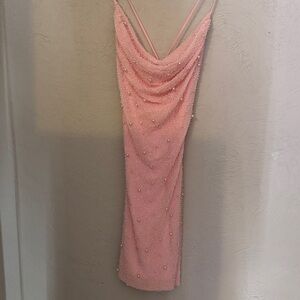 Windsor Pink Beaded Prom Dress